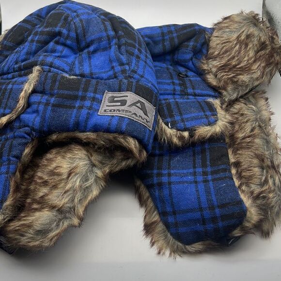 ‎Trapper hat 2 hat bundle-NWT-kids flannel blue - Picture 3 of 4